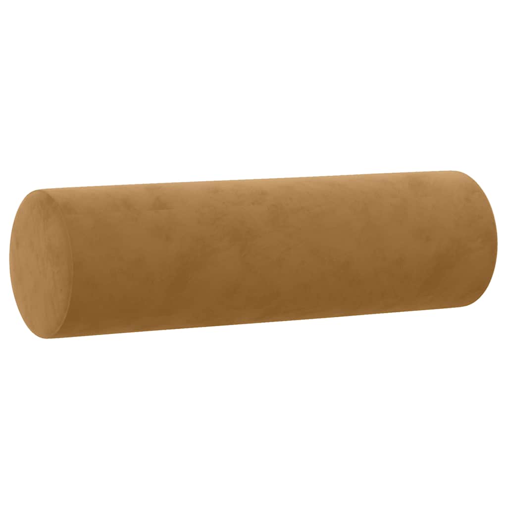 Canapé 2 places avec oreillers décoratifs brun 140 cm velours - XIOS