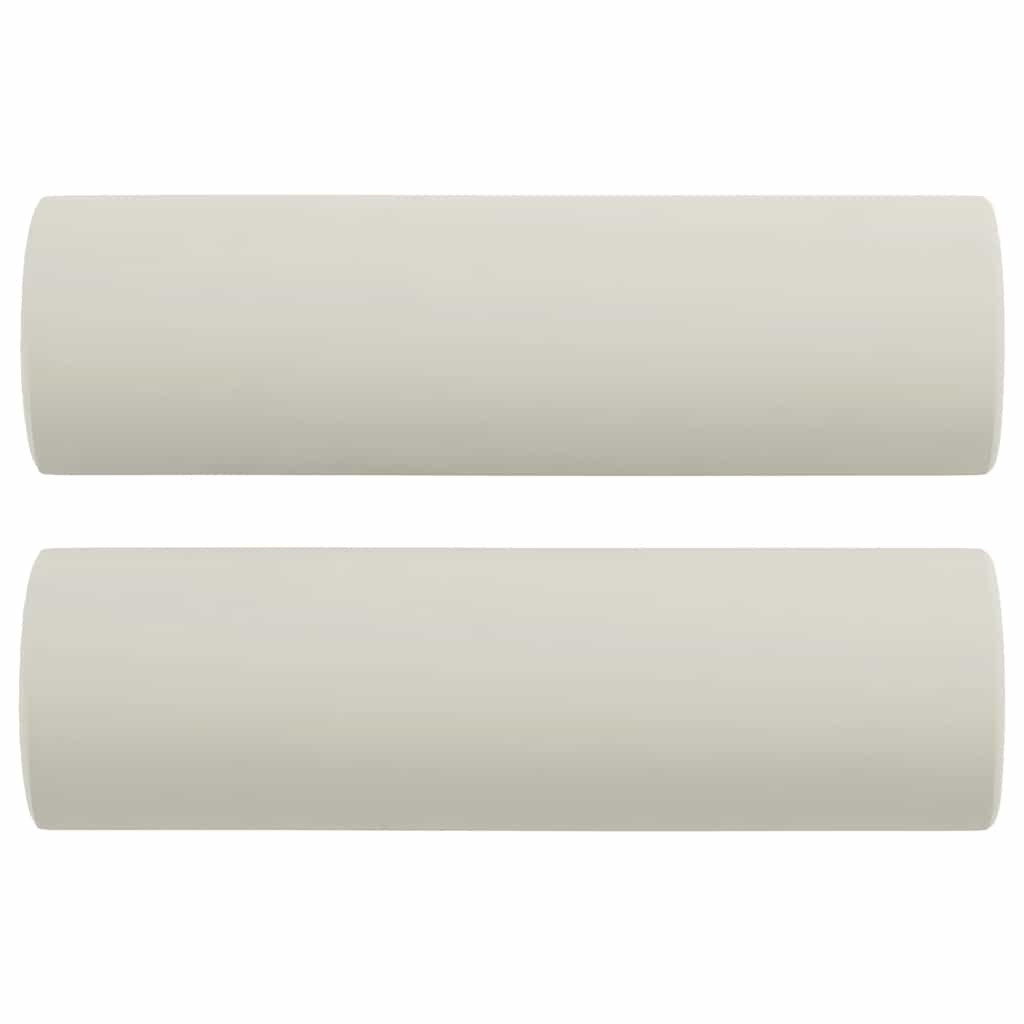Canapé 2 places avec oreillers décoratifs crème 140 cm velours - XIOS