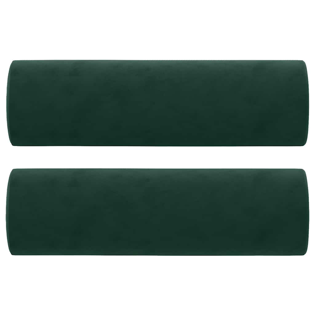 Canapé 3 places avec oreillers vert foncé 180 cm velours - XIOS