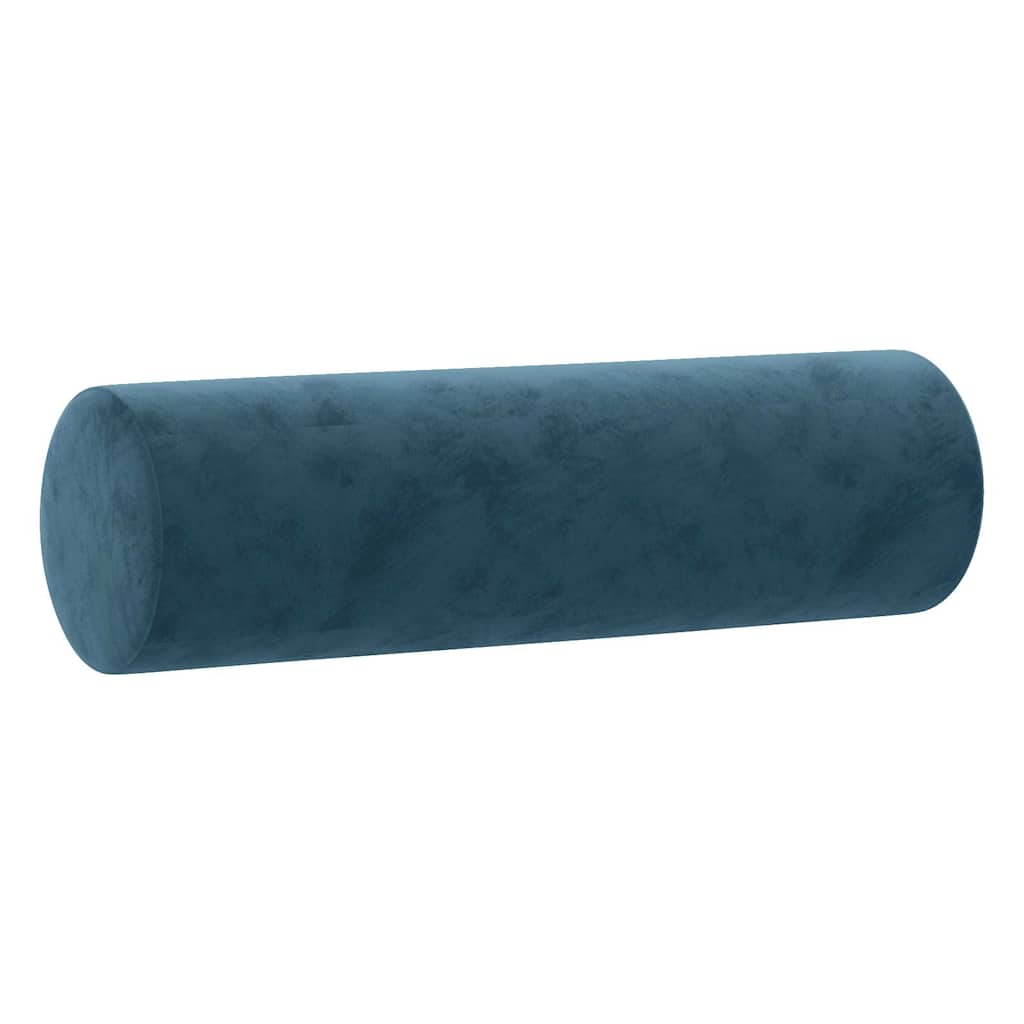 Canapé 3 places avec oreillers décoratifs bleu 180 cm velours - XIOS