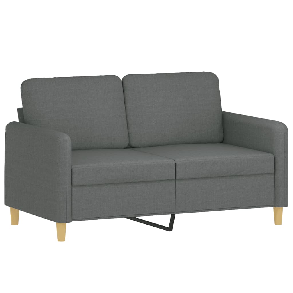 Canapé 2 places avec oreillers gris foncé 120 cm tissu - XIOS