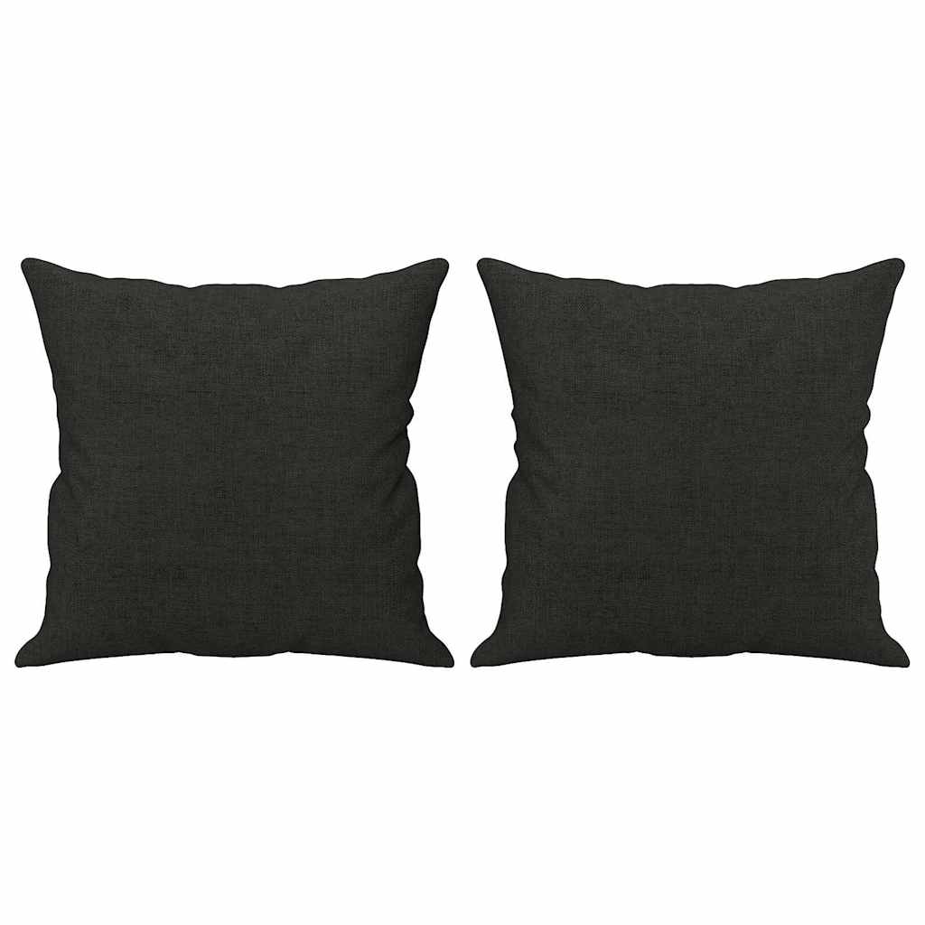 Canapé 2 places avec oreillers décoratifs noir 120 cm tissu - XIOS