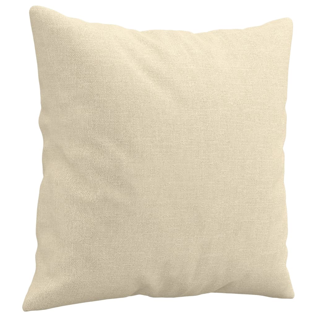 Canapé 2 places avec oreillers décoratifs crème 140 cm tissu - XIOS