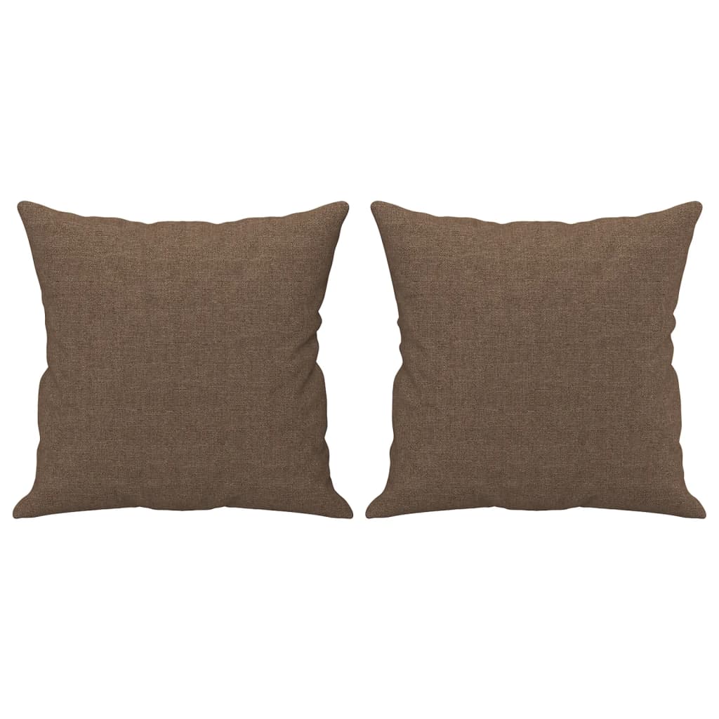 Canapé 2 places avec oreillers décoratifs marron 140 cm tissu - XIOS