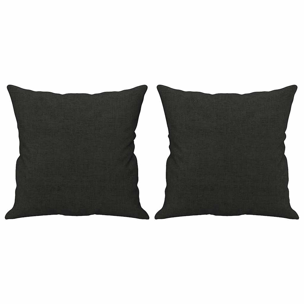 Canapé 2 places avec oreillers décoratifs noir 140 cm tissu - XIOS