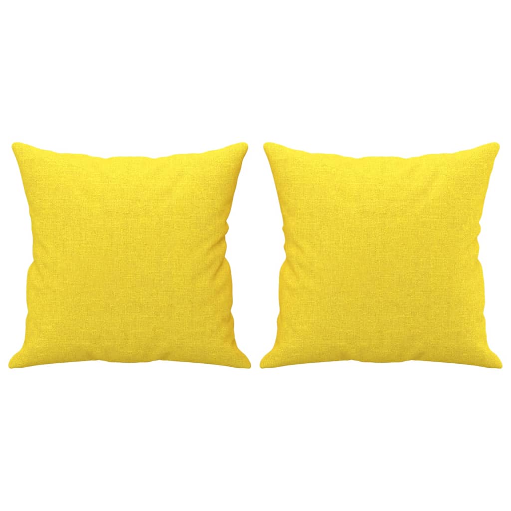 Canapé 2 places avec oreillers jaune clair 140 cm tissu