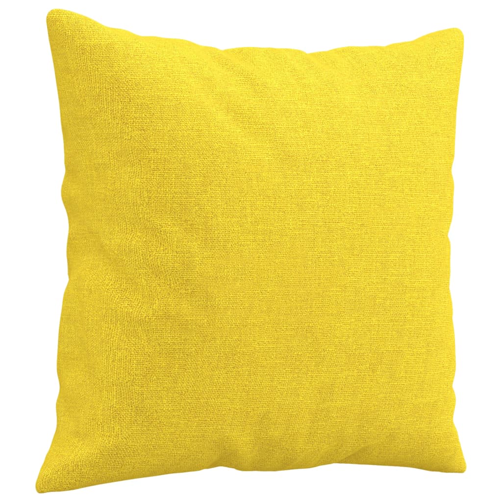 Canapé 2 places avec oreillers jaune clair 140 cm tissu