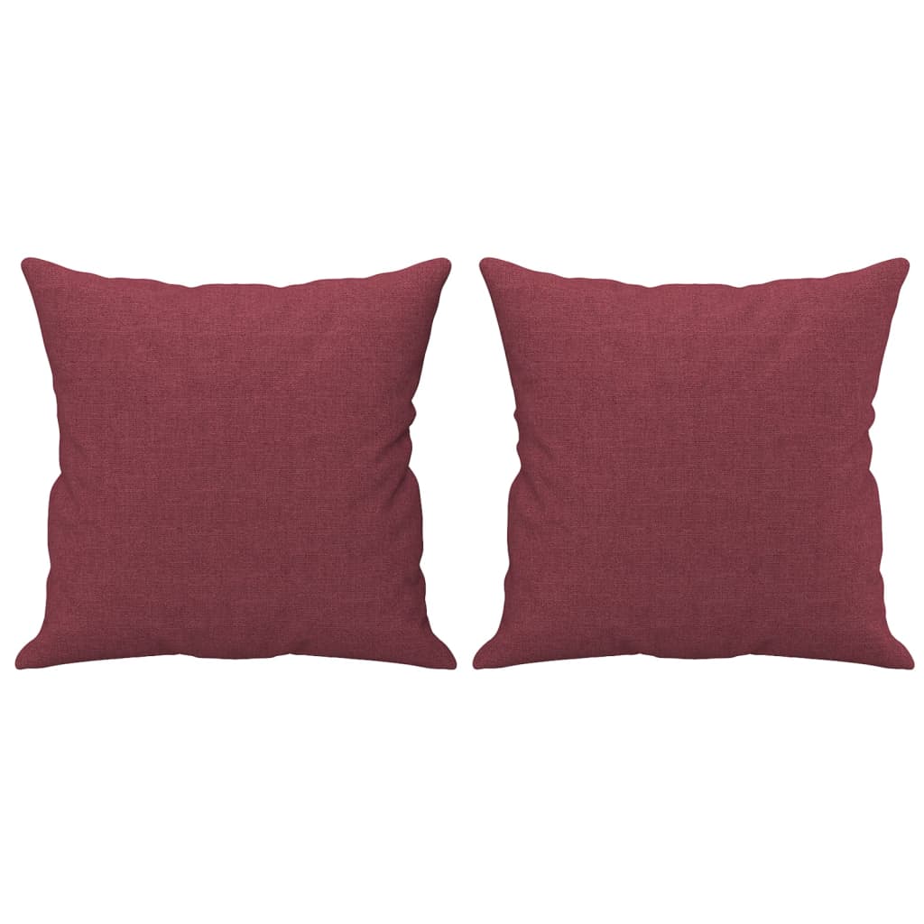 Canapé 2 places avec oreillers bordeaux 140 cm tissu