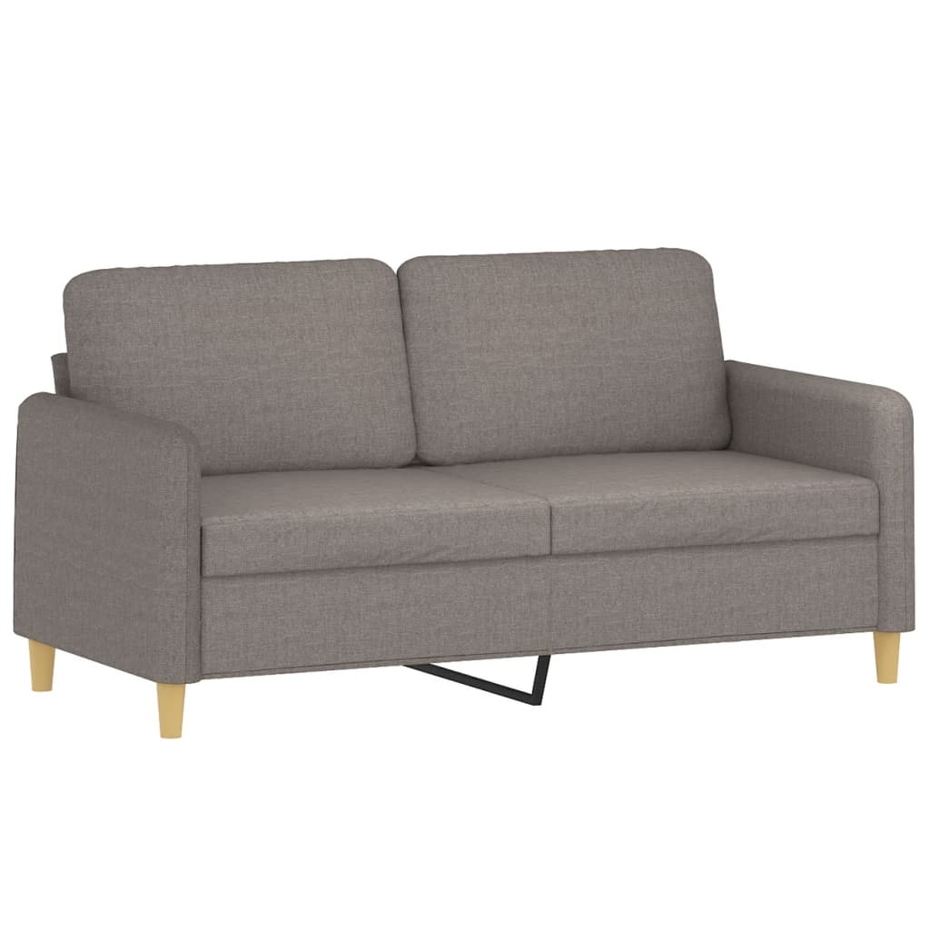 Canapé 2 places avec oreillers décoratifs taupe 140 cm tissu - XIOS