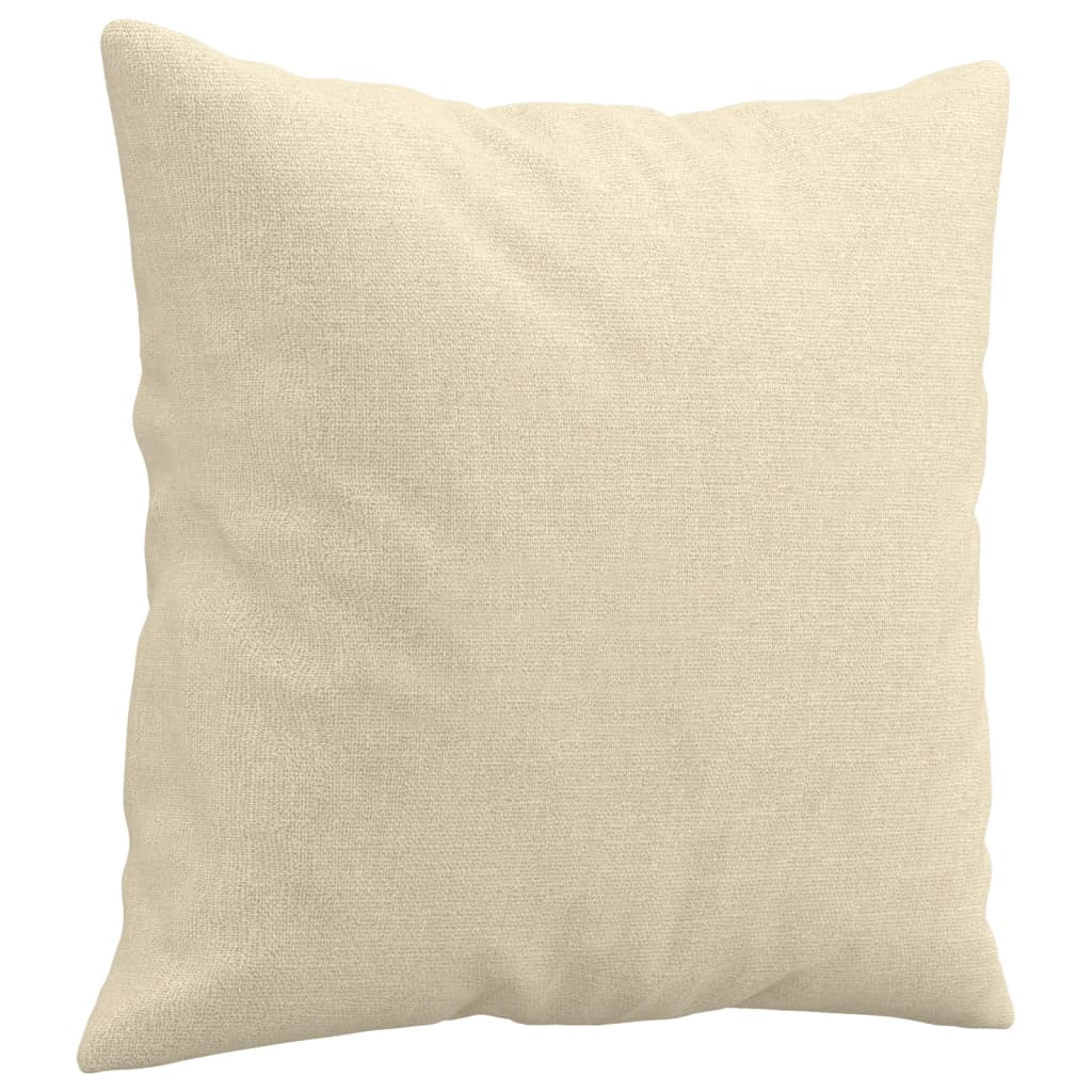 Canapé 3 places avec oreillers décoratifs crème 180 cm tissu - XIOS