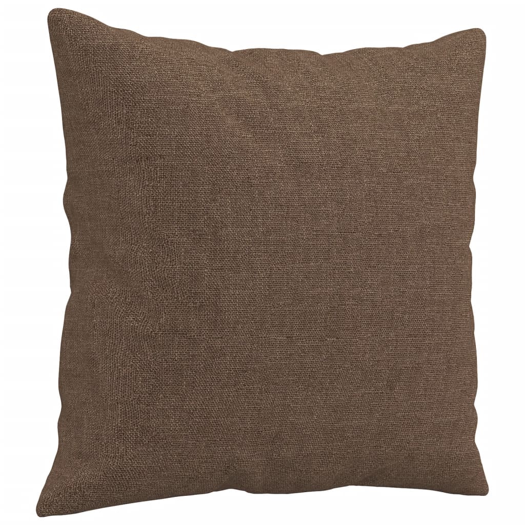 Canapé 3 places avec oreillers décoratifs marron 180 cm tissu - XIOS
