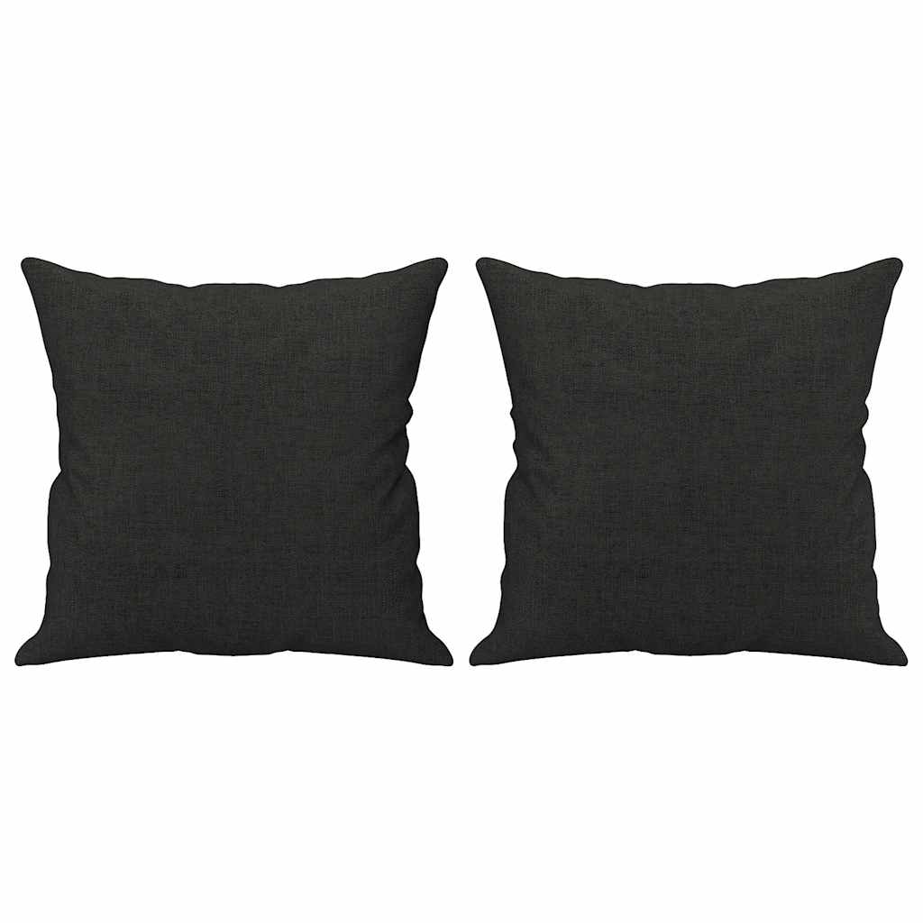 Canapé 3 places avec oreillers décoratifs noir 180 cm tissu - XIOS