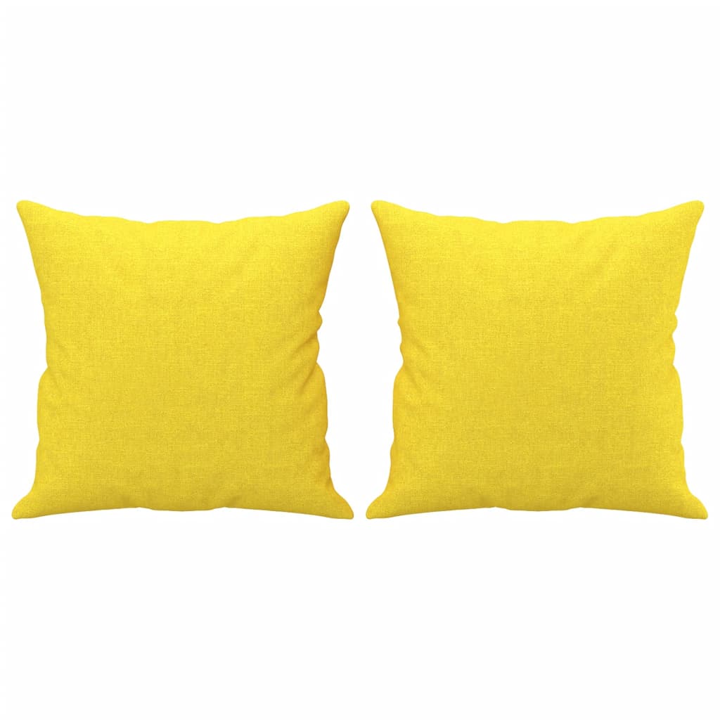 Canapé 3 places avec oreillers jaune clair 180 cm tissu - XIOS