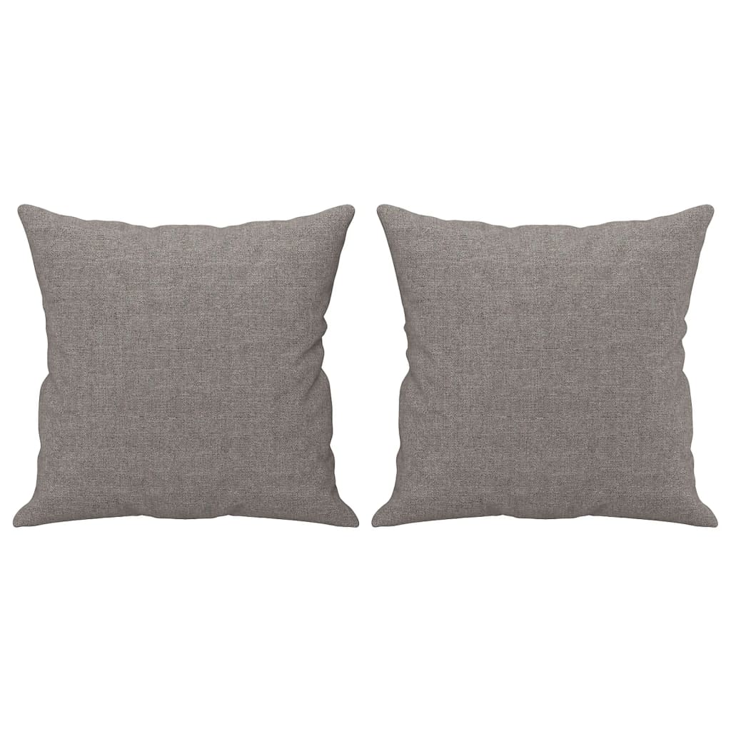 Canapé 3 places avec oreillers décoratifs taupe 180 cm tissu - XIOS