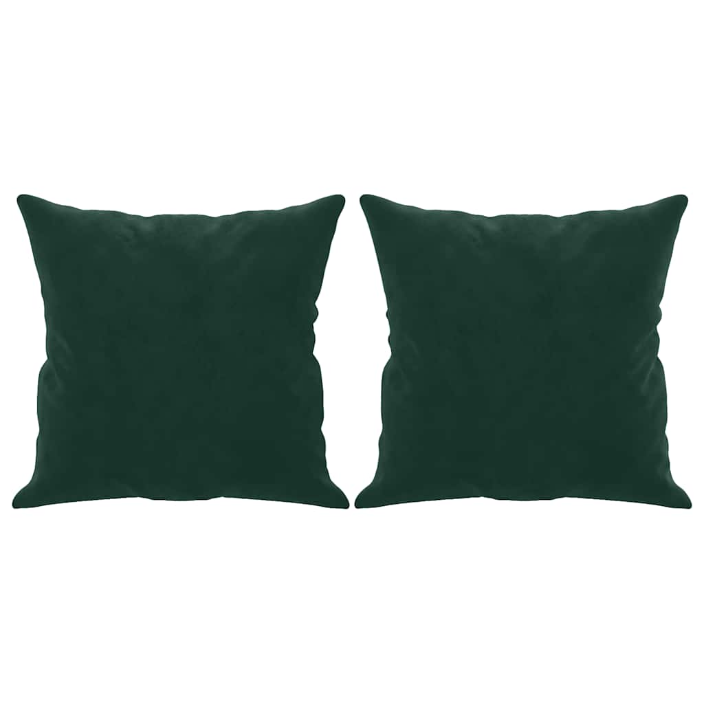 Canapé 2 places avec oreillers vert foncé 120 cm velours