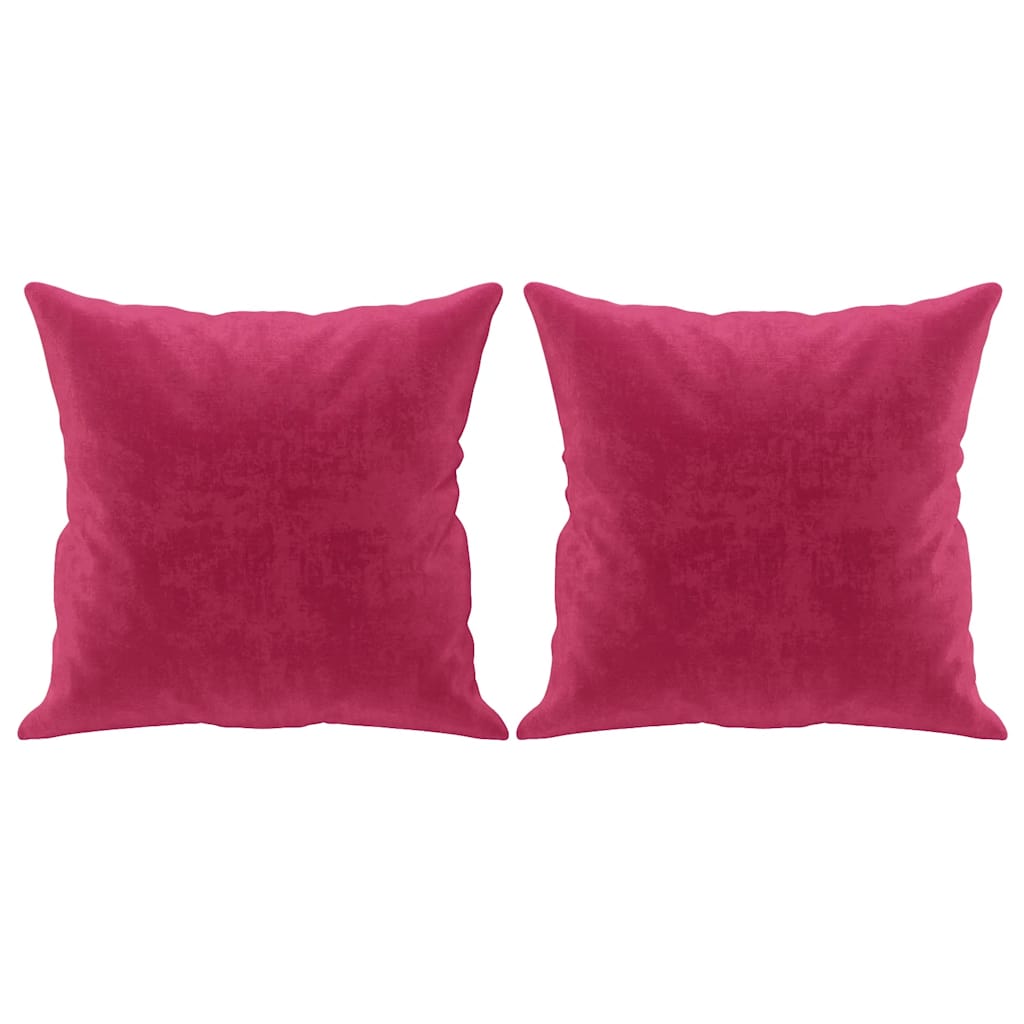 Canapé 2 places avec oreillers bordeaux 120 cm velours - XIOS