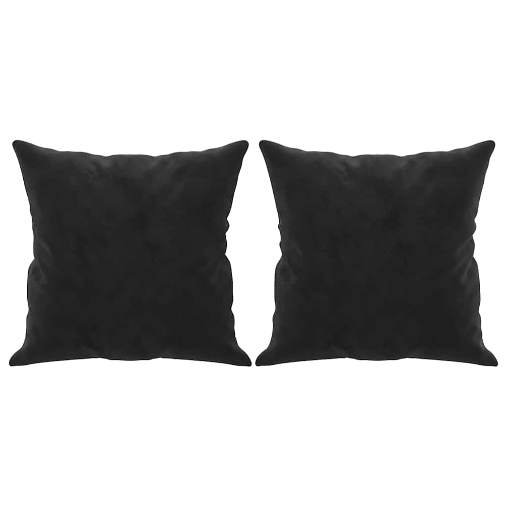 Canapé 2 places avec oreillers décoratifs noir 120 cm velours - XIOS