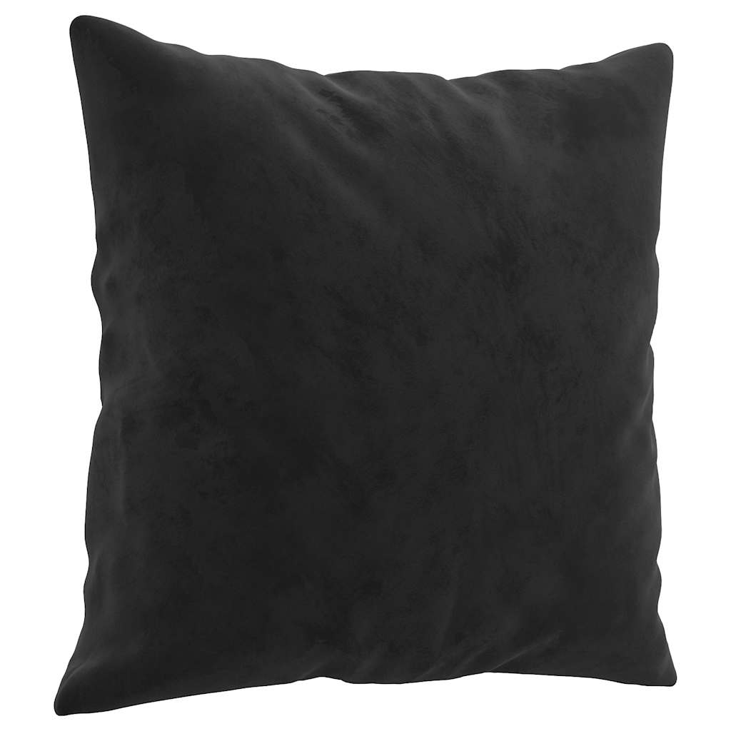 Canapé 2 places avec oreillers décoratifs noir 120 cm velours - XIOS