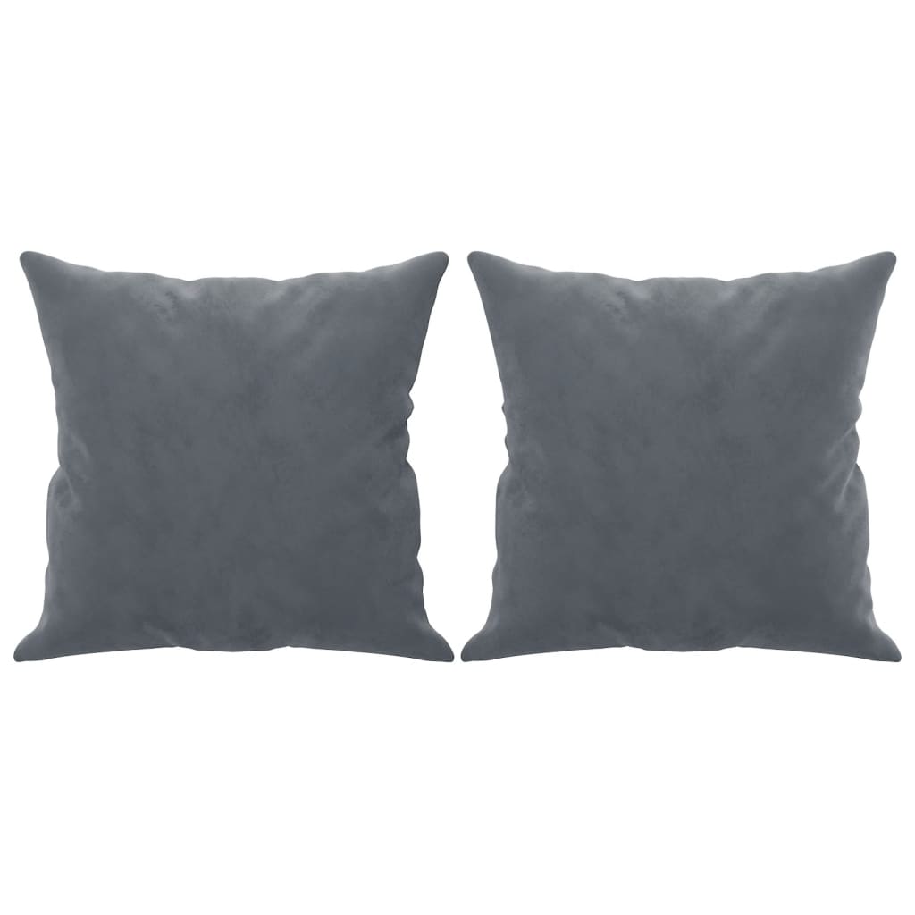 Canapé 2 places avec oreillers gris foncé 140 cm velours - XIOS