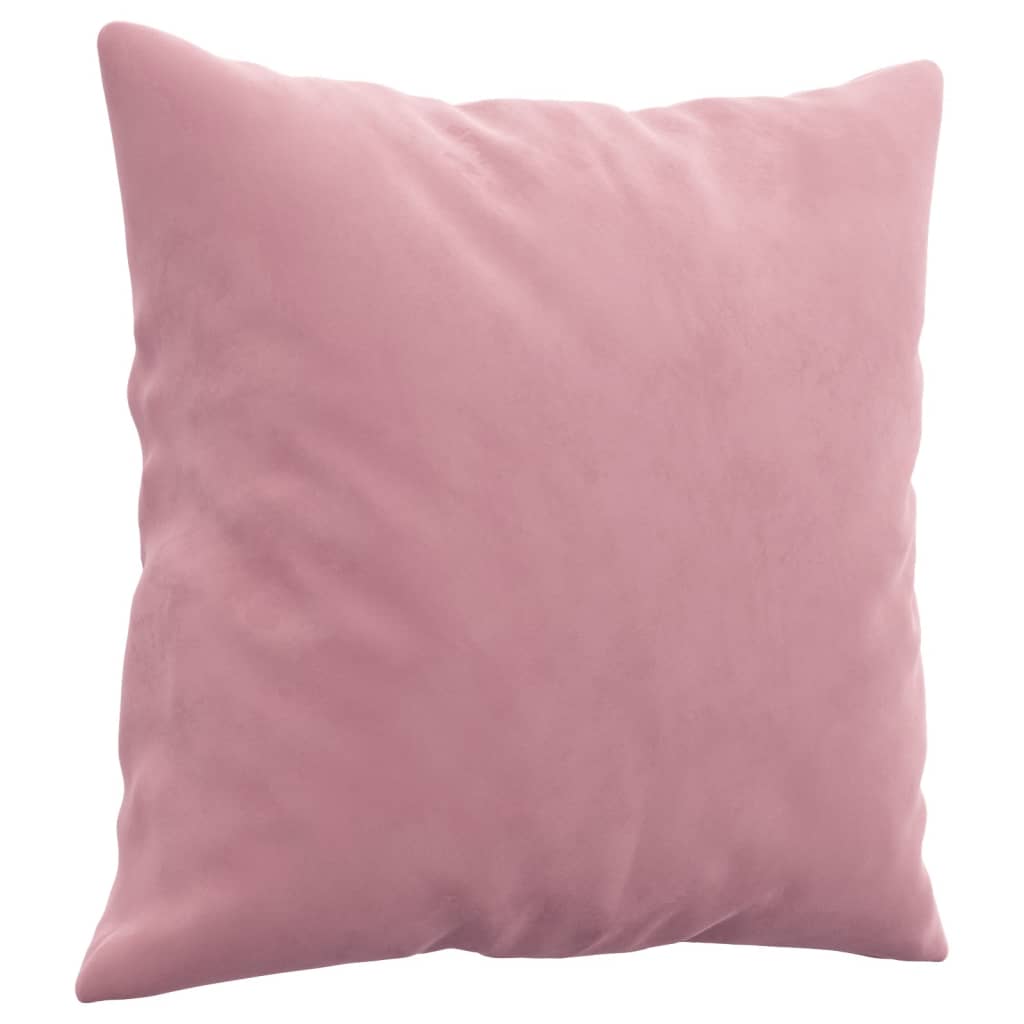 Canapé 2 places avec oreillers décoratifs rose 140 cm velours - XIOS