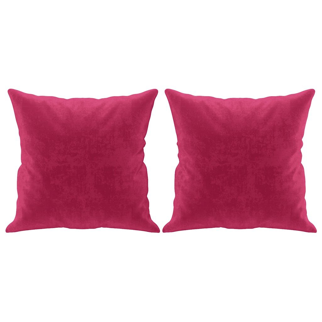 Canapé 2 places avec oreillers bordeaux 140 cm velours - XIOS