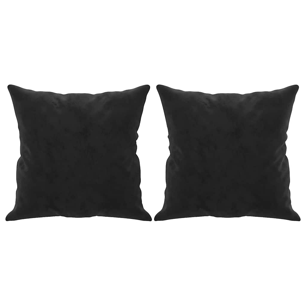 Canapé 2 places avec oreillers décoratifs noir 140 cm velours - XIOS