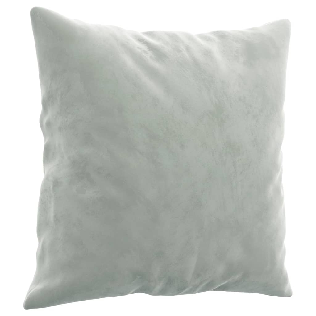 Canapé 3 places avec oreillers gris clair 180 cm velours - XIOS