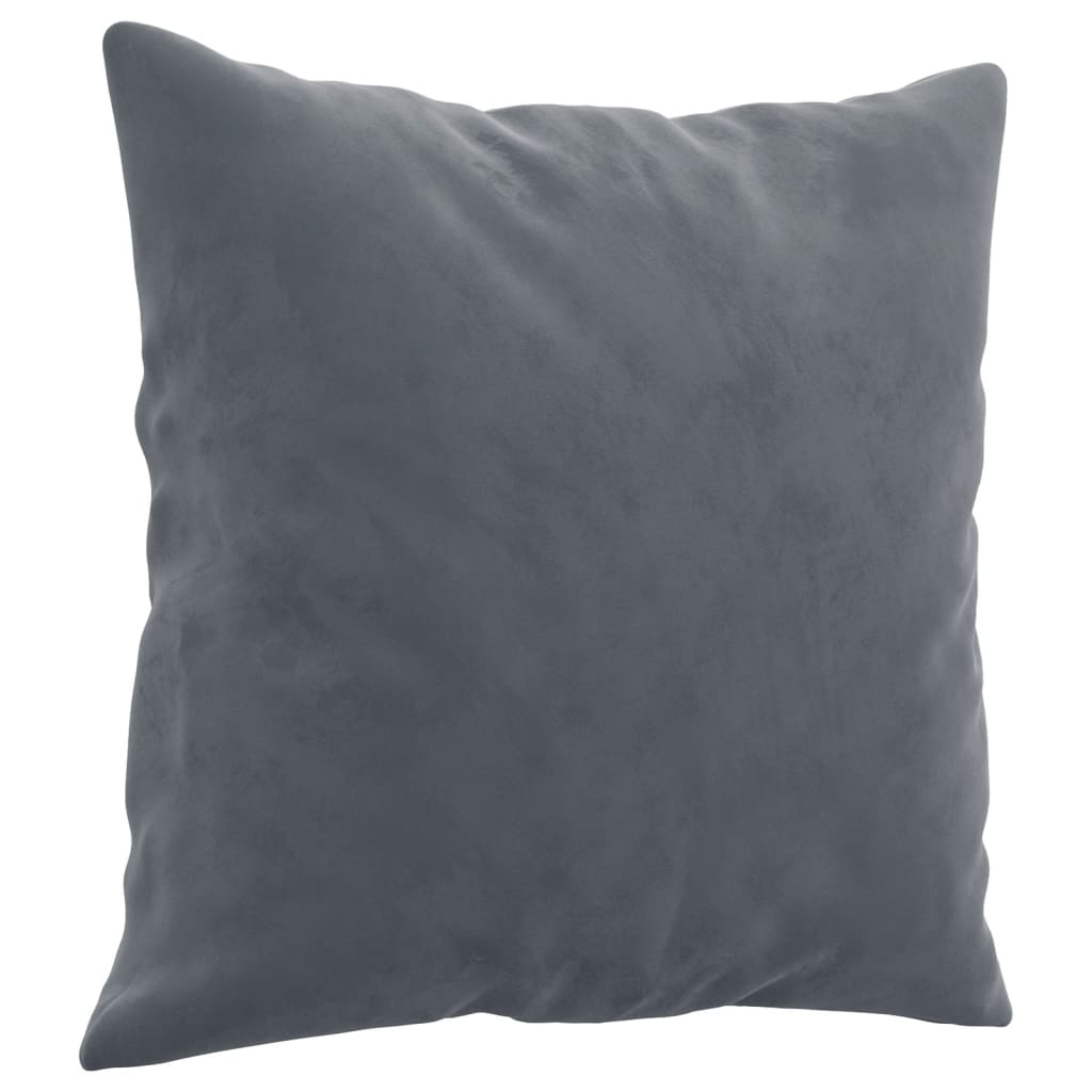 Canapé 3 places avec oreillers gris foncé 180 cm velours - XIOS
