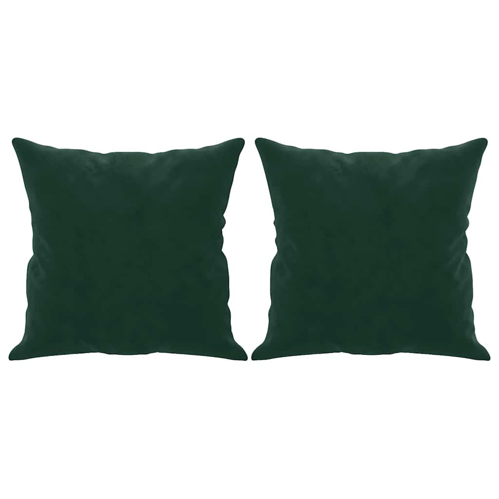 Canapé 3 places avec oreillers vert foncé 180 cm velours