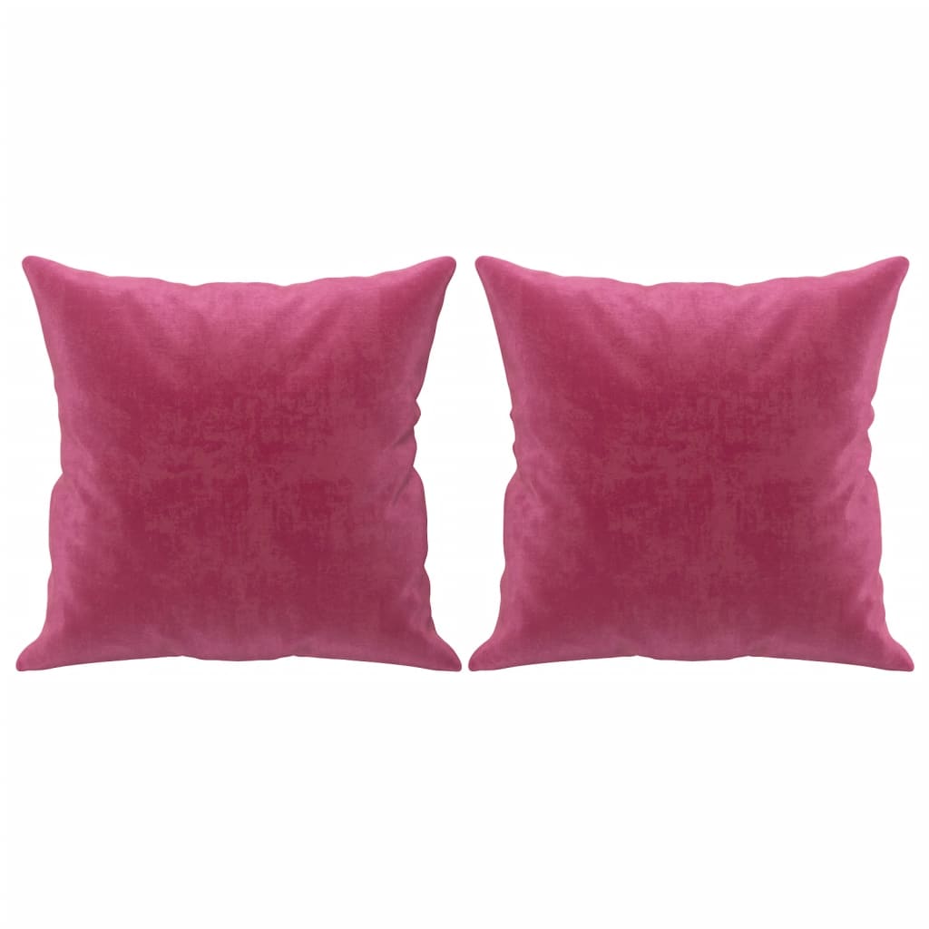 Canapé 3 places avec oreillers bordeaux 180 cm velours - XIOS