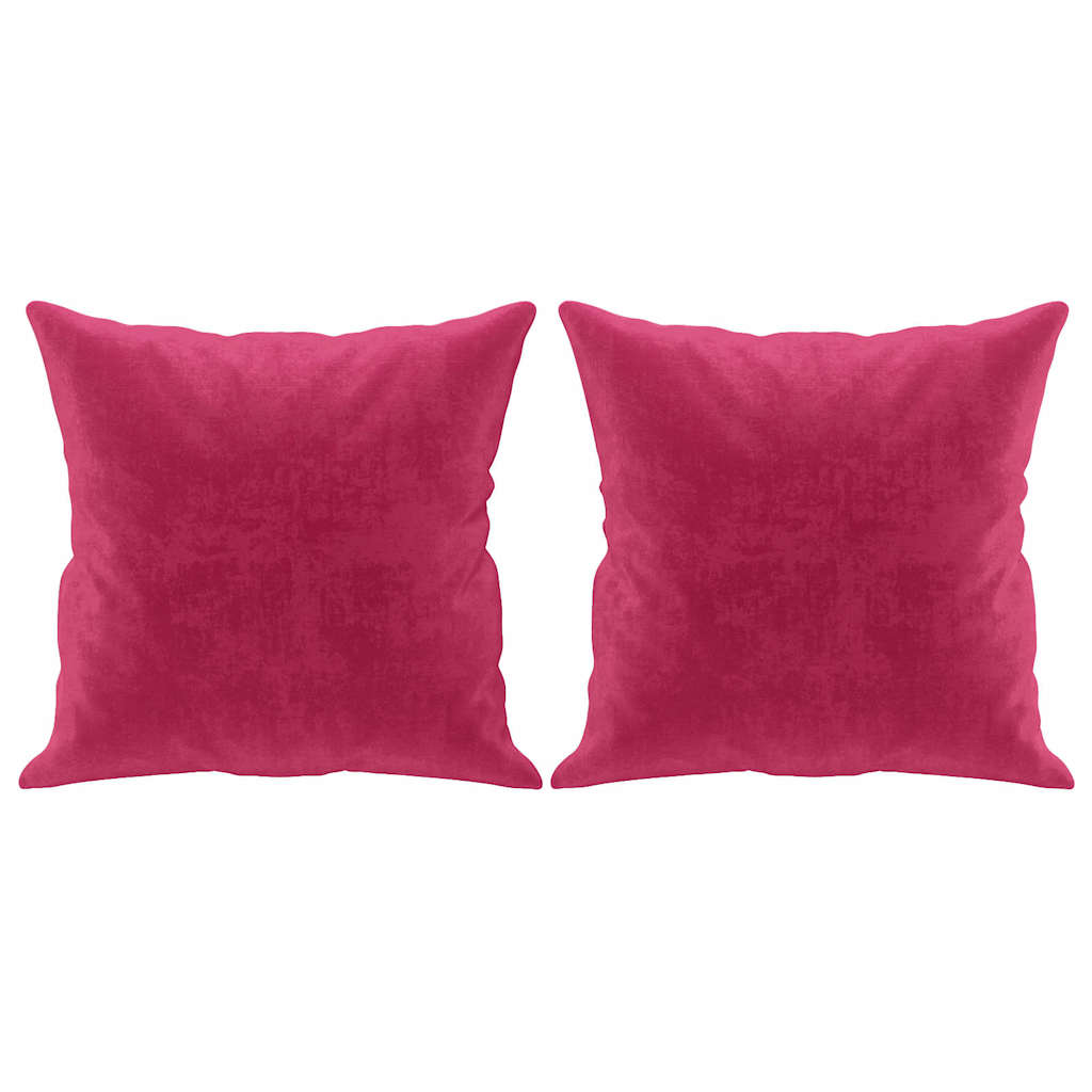 Canapé 3 places avec oreillers bordeaux 180 cm velours - XIOS