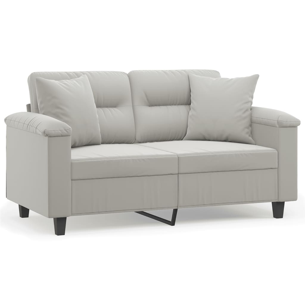 Canapé 2 places avec oreillers gris clair 120 cm - XIOS