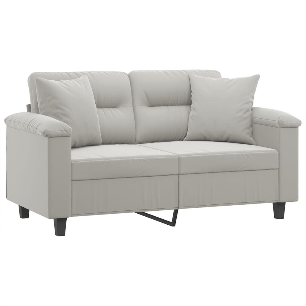 Canapé 2 places avec oreillers gris clair 120 cm - XIOS