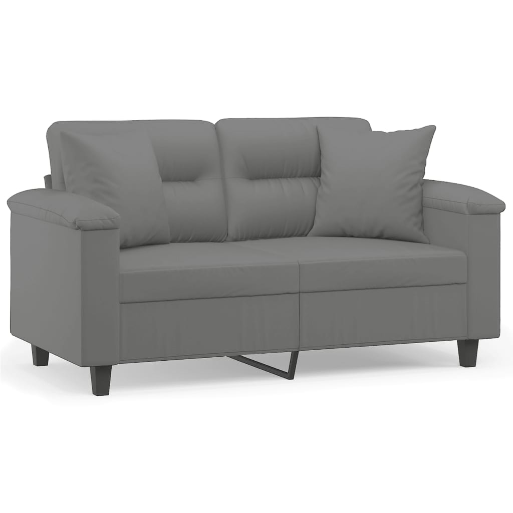 Canapé 2 places avec oreillers gris foncé 120 cm - XIOS
