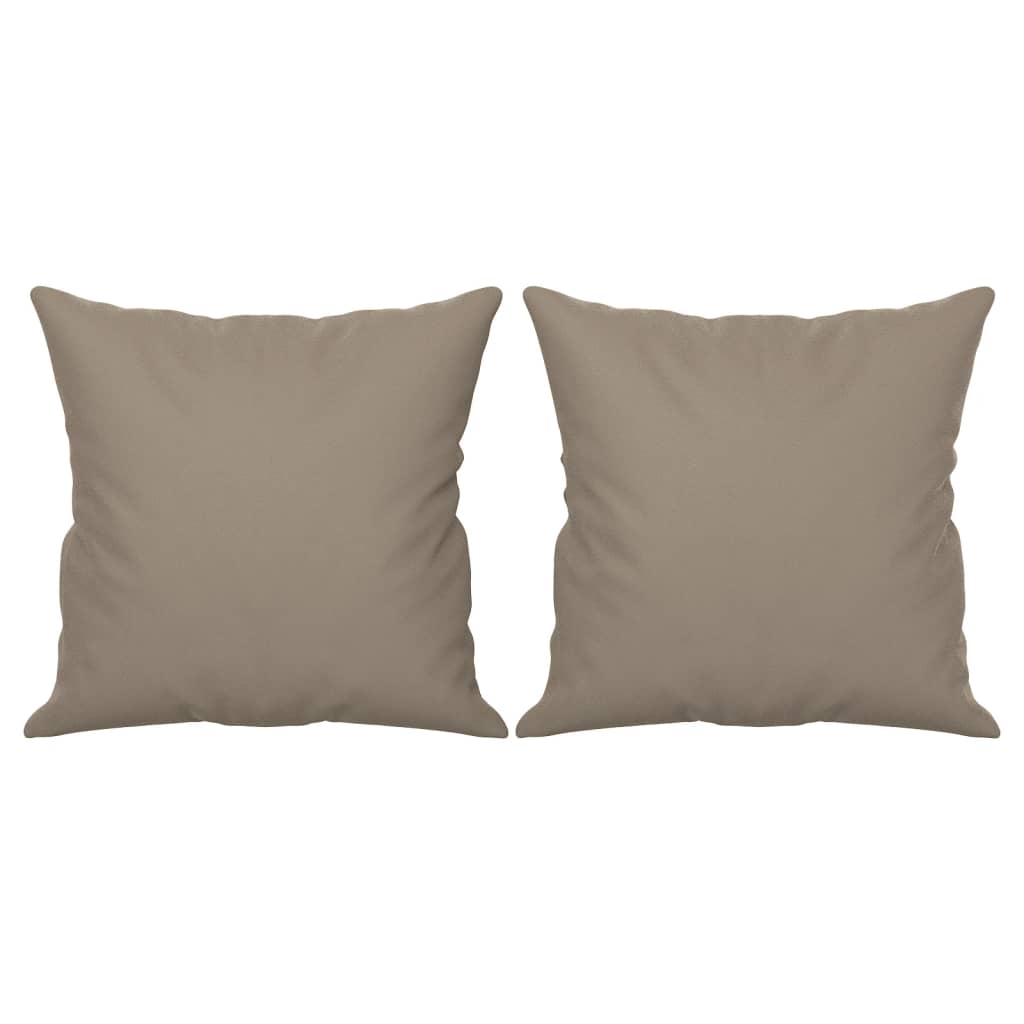 Canapé 2 places avec oreillers taupe 140 cm tissu microfibre - XIOS