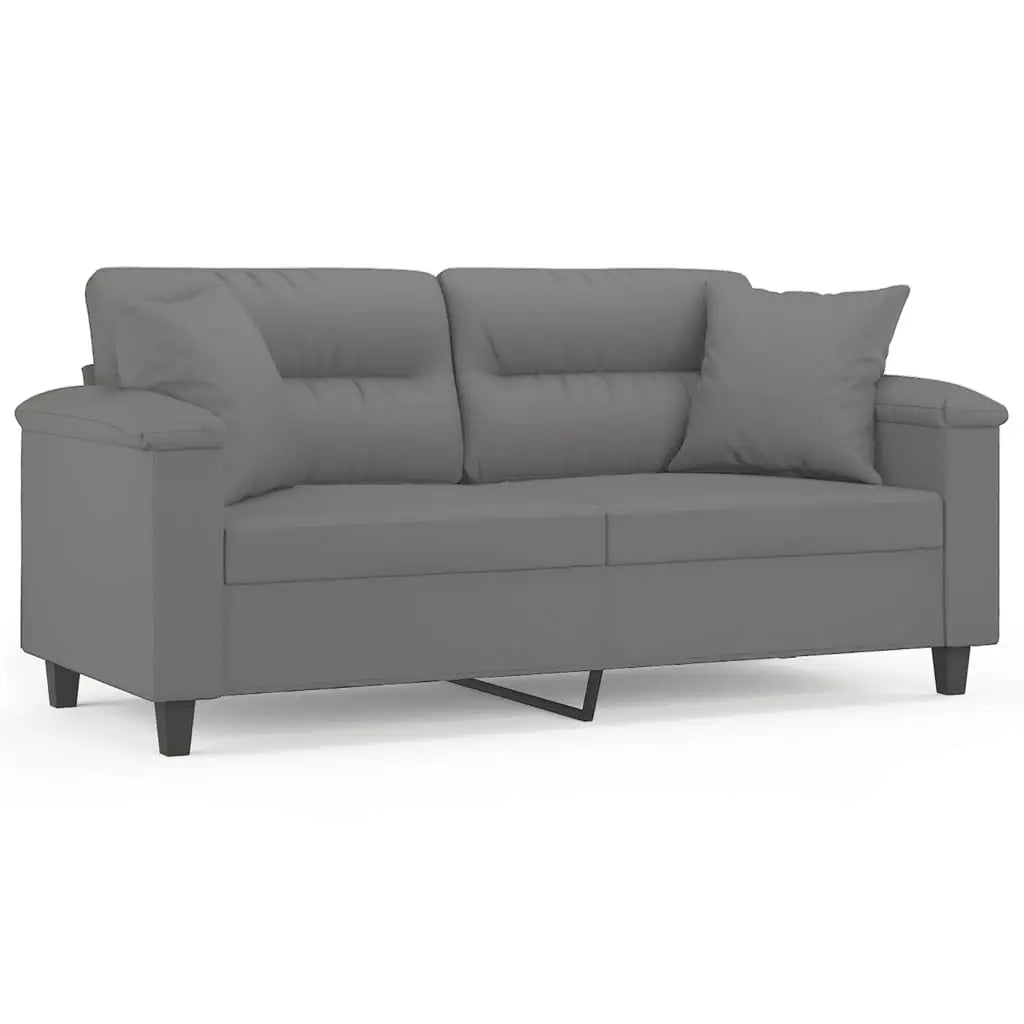 Canapé 2 places avec oreillers gris foncé 140 cm - XIOS