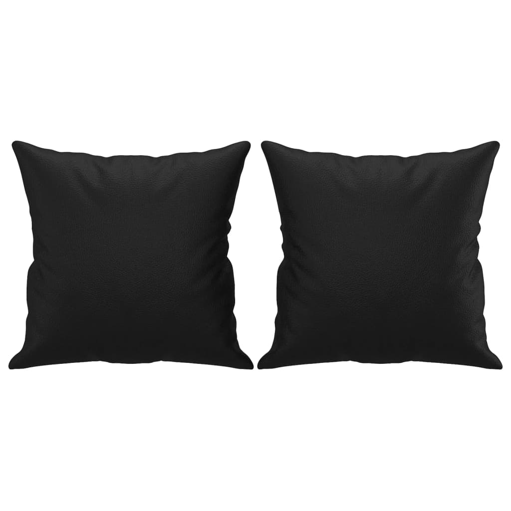 Canapé 2 places avec oreillers décoratifs noir 120cm similicuir - XIOS