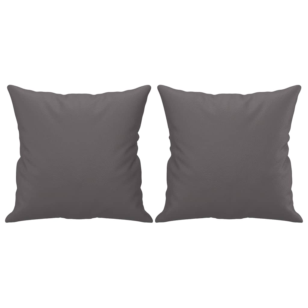 Canapé 2 places avec oreillers gris 120 cm similicuir - XIOS