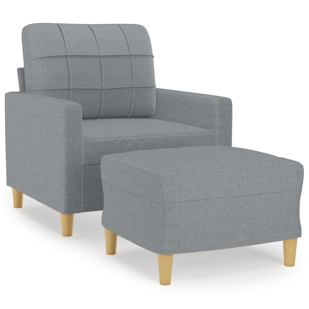 Fauteuil avec repose-pied Gris clair 60 cm Tissu - XIOS