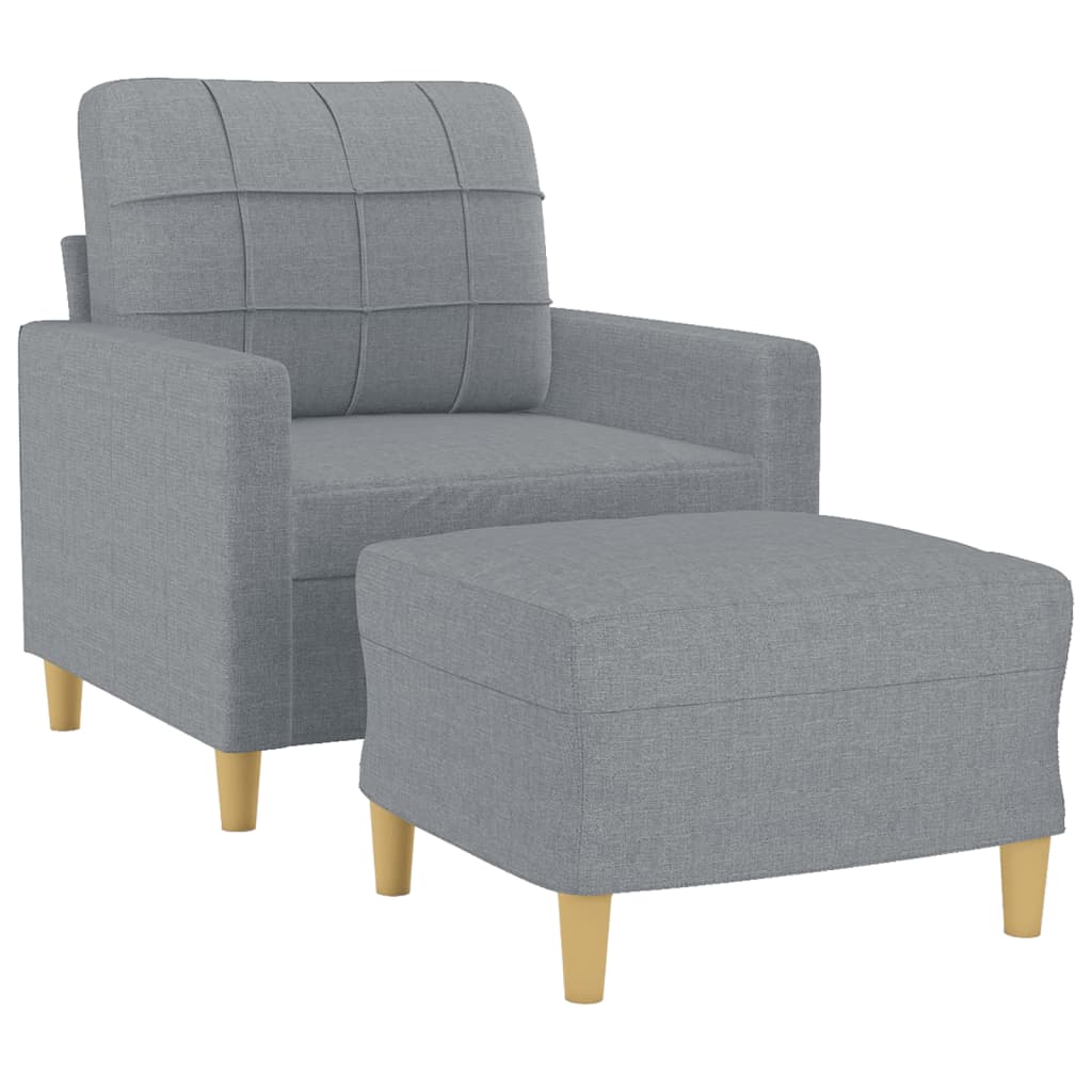 Fauteuil avec repose-pied Gris clair 60 cm Tissu - XIOS