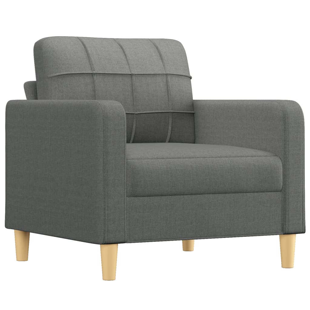 Fauteuil avec repose-pied Gris foncé 60 cm Tissu - XIOS