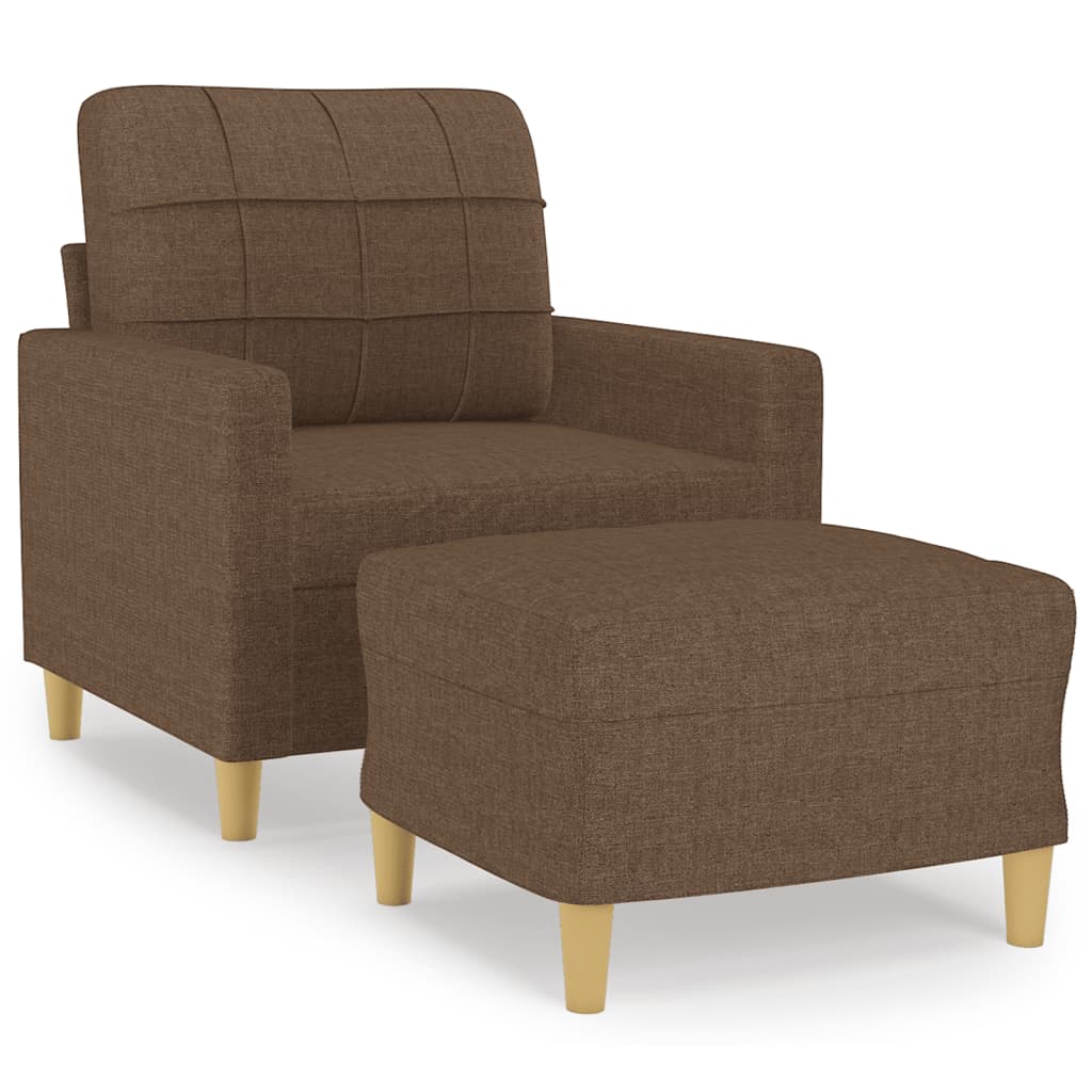 Fauteuil avec repose-pied Marron 60 cm Tissu - XIOS