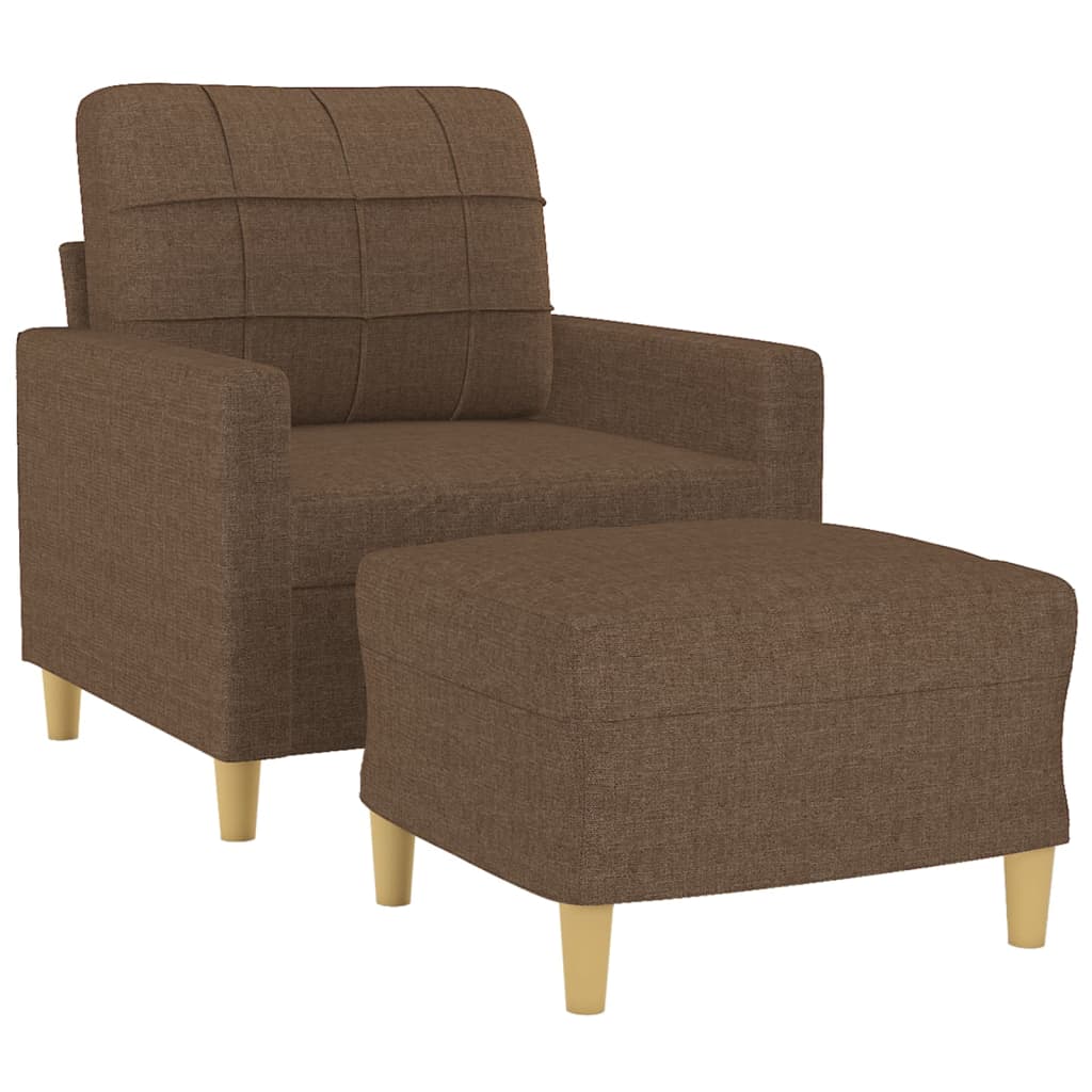 Fauteuil avec repose-pied Marron 60 cm Tissu - XIOS