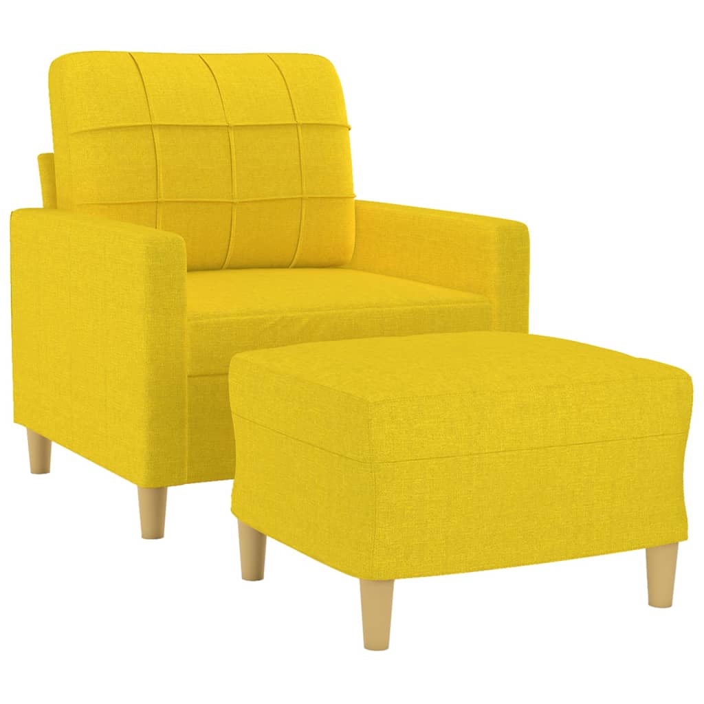 Fauteuil avec repose-pied Jaune clair 60 cm Tissu - XIOS