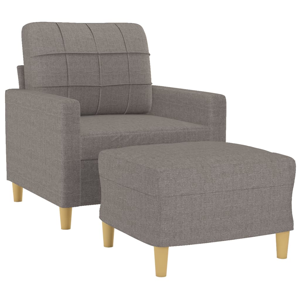 Fauteuil avec repose-pied Taupe 60 cm Tissu - XIOS