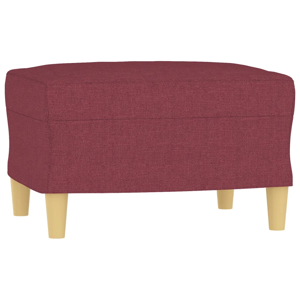 Canapé à 3 places avec repose-pieds Rouge bordeaux 180 cm Tissu - XIOS