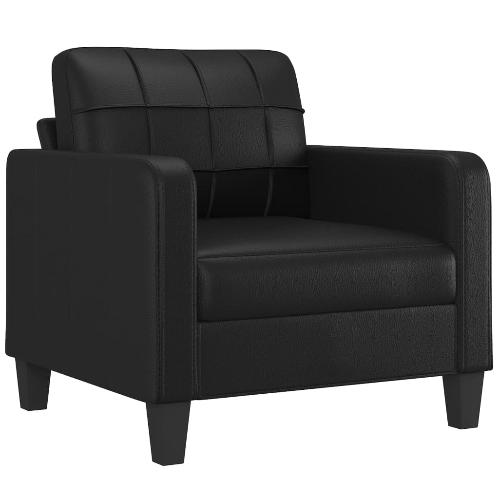 Fauteuil avec repose-pied Noir 60 cm Similicuir - XIOS