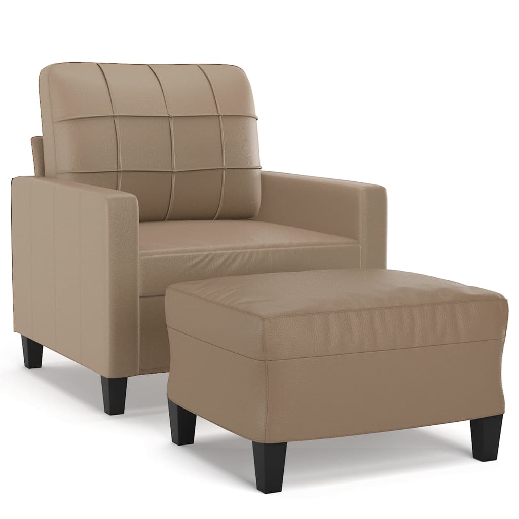 Fauteuil avec repose-pied Cappuccino 60 cm Similicuir - XIOS