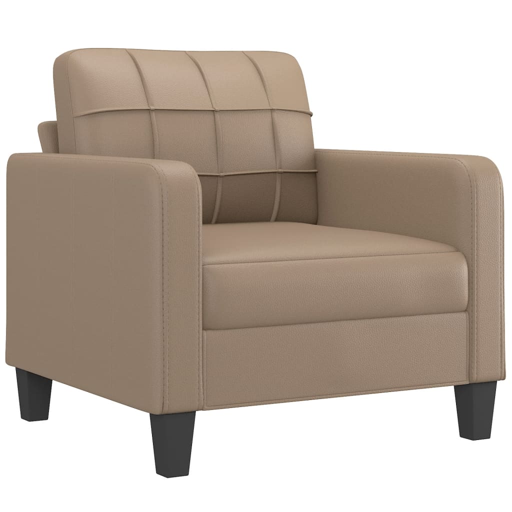 Fauteuil avec repose-pied Cappuccino 60 cm Similicuir - XIOS