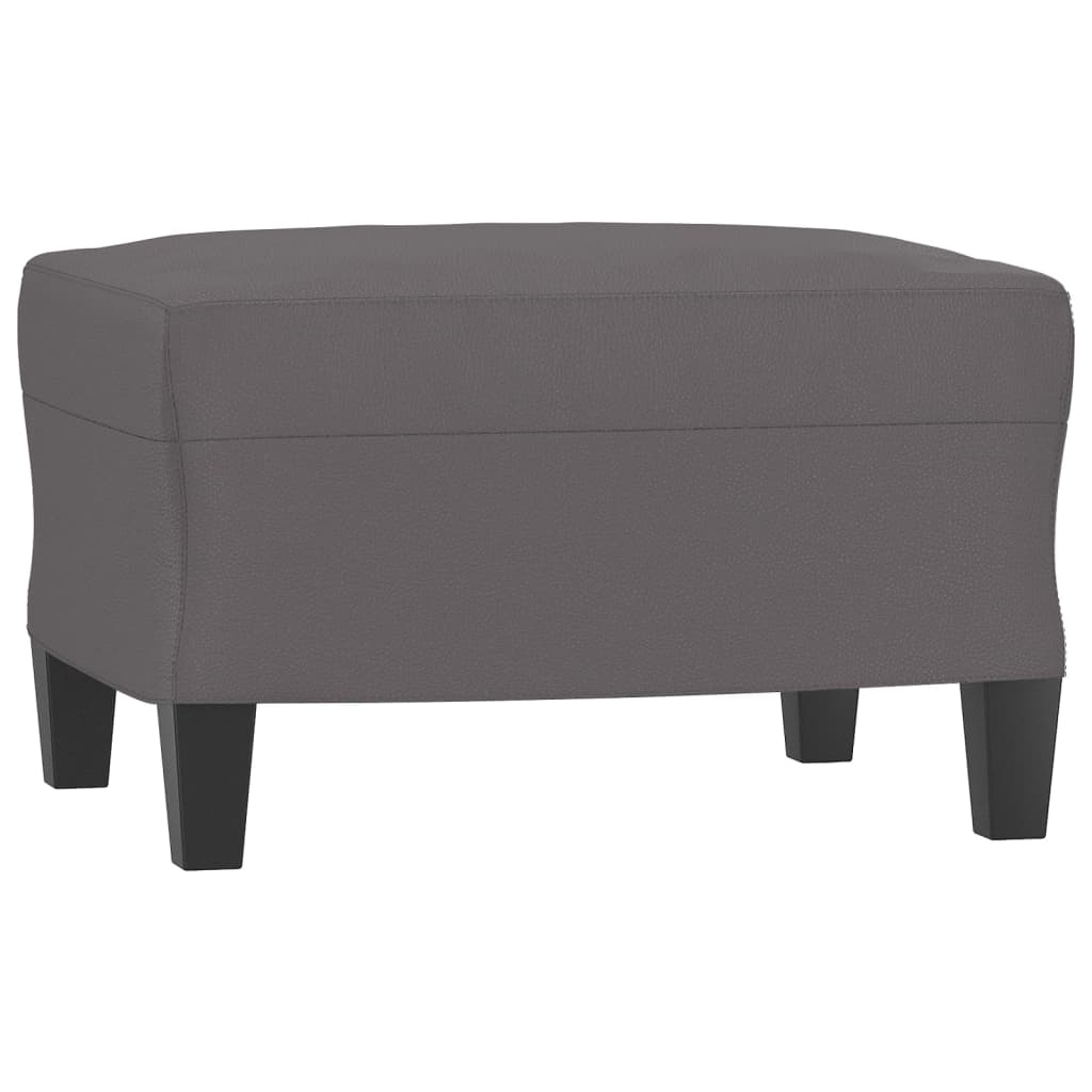 Canapé à 3 places avec repose-pieds Gris 180 cm Similicuir
